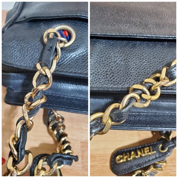 Authentic CHANEL Caviar CC Shoulder Bag Black - Picture 5 of 13